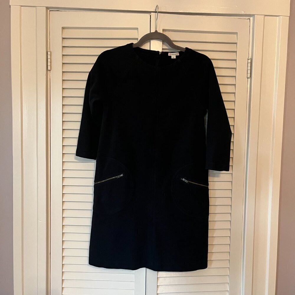 J. Crew Crewcuts girls dress black 16 knit ponte 3/4 sleeves